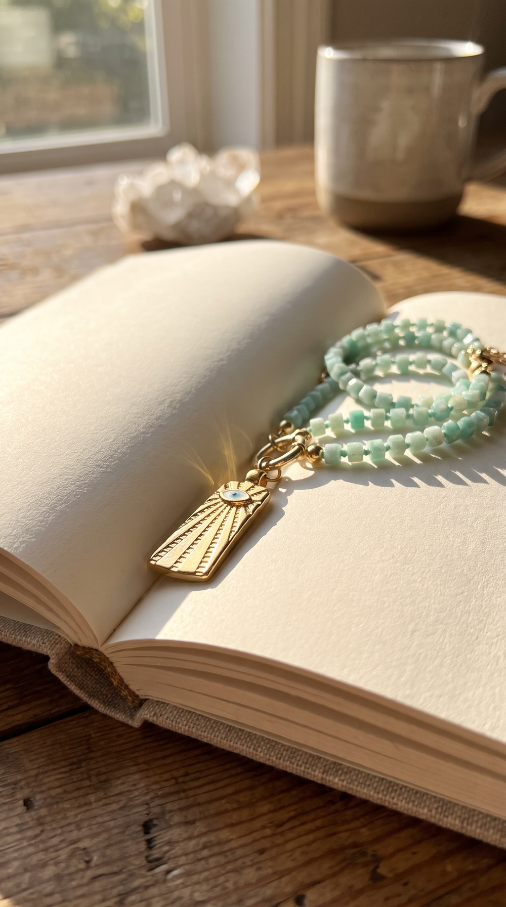 Amazonite Evil Eye Protection Necklace