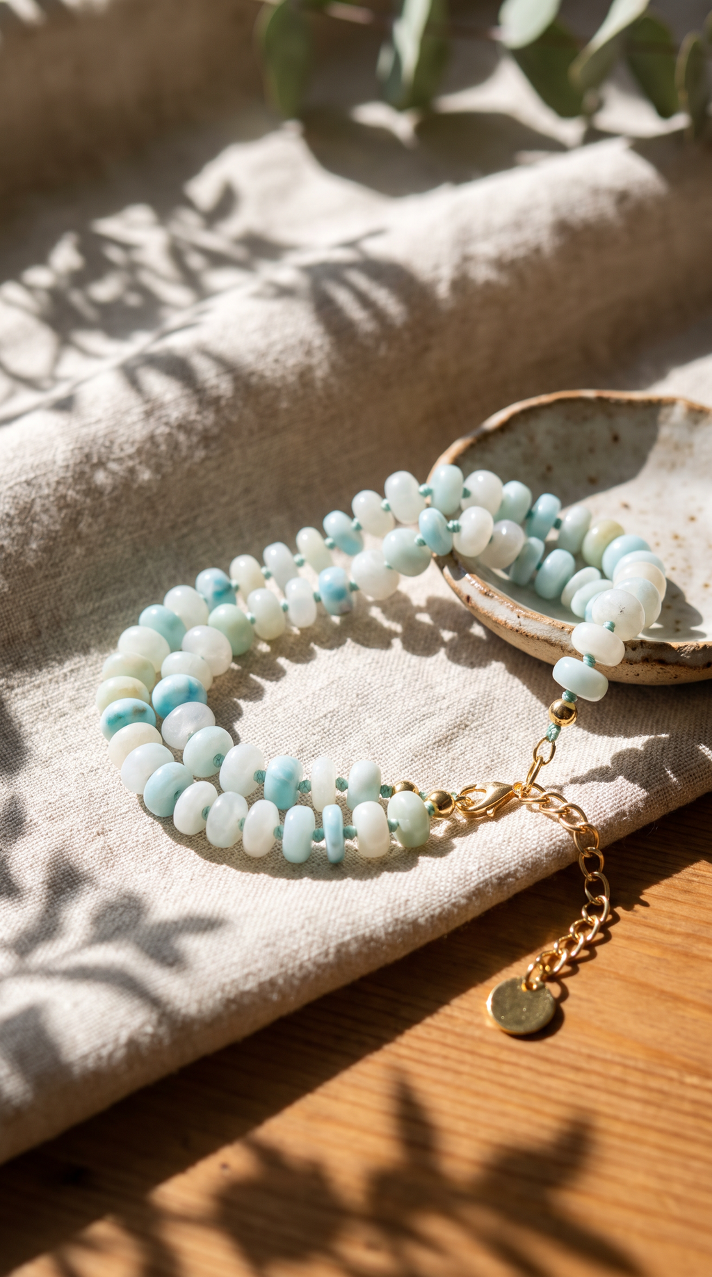 Hand Knotted Hemimorphite Crystal Bead Necklace