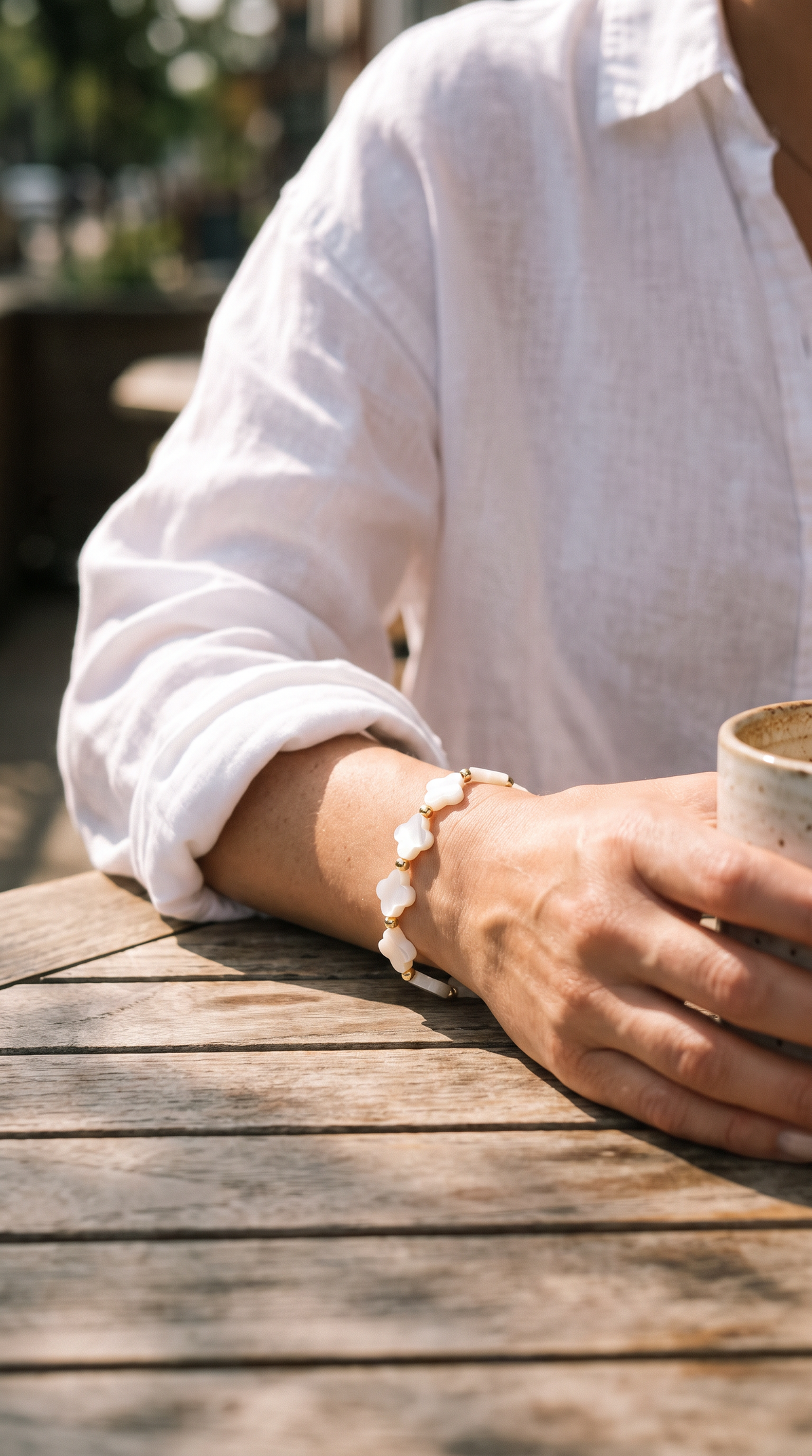 Softness is not Weakness – Mother of Pearl Stretch Bracelet