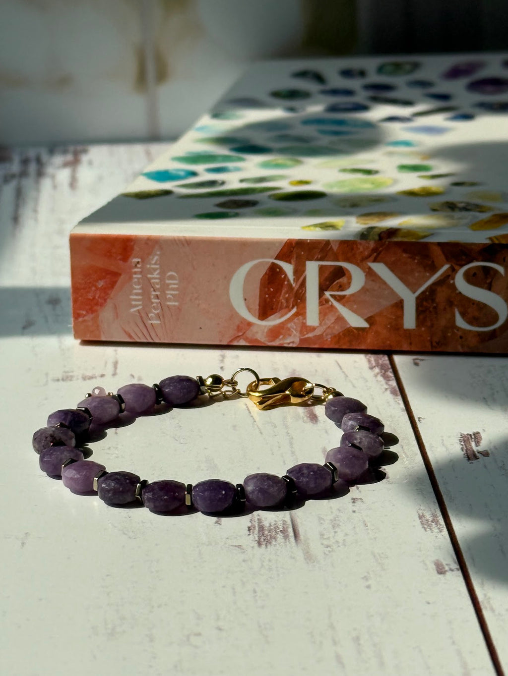 Lavender Dusk Bracelet – Lepidolite & Gold