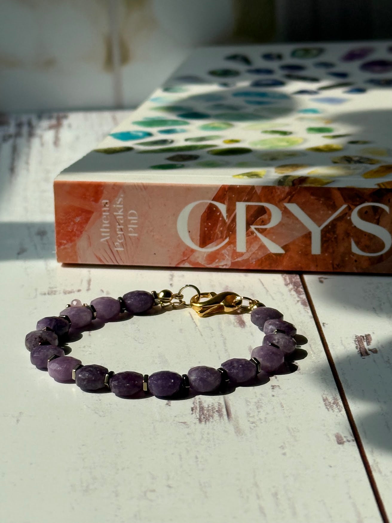 Lavender Dusk Bracelet – Lepidolite & Gold