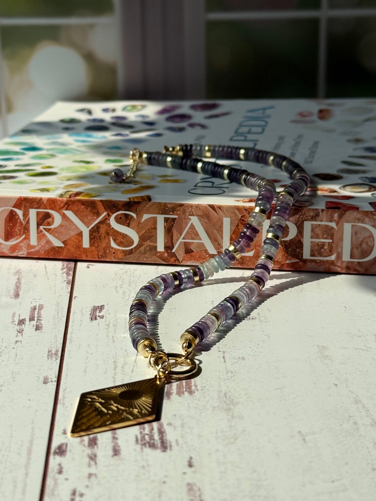 Follow the Light Necklace – Fluorite & Mountain Sunrise Pendant