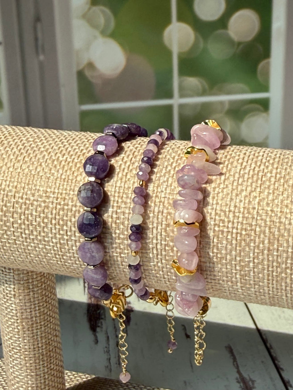 Whisper Bracelet – Faceted Lepidolite & Gold