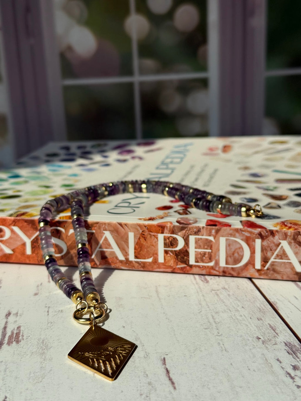 Follow the Light Necklace – Fluorite & Mountain Sunrise Pendant