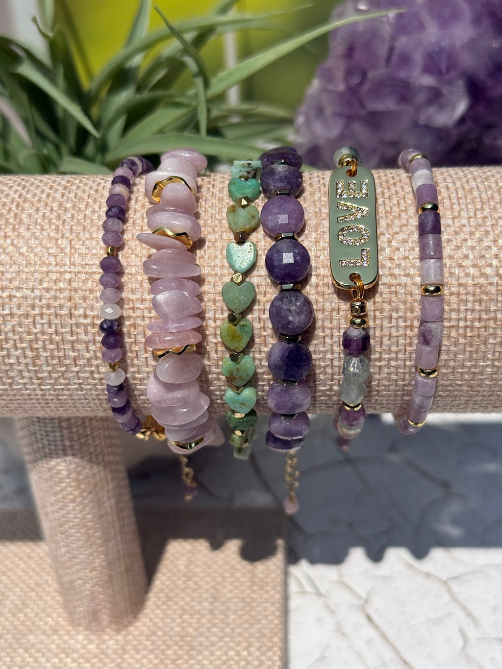 Whisper Bracelet – Faceted Lepidolite & Gold