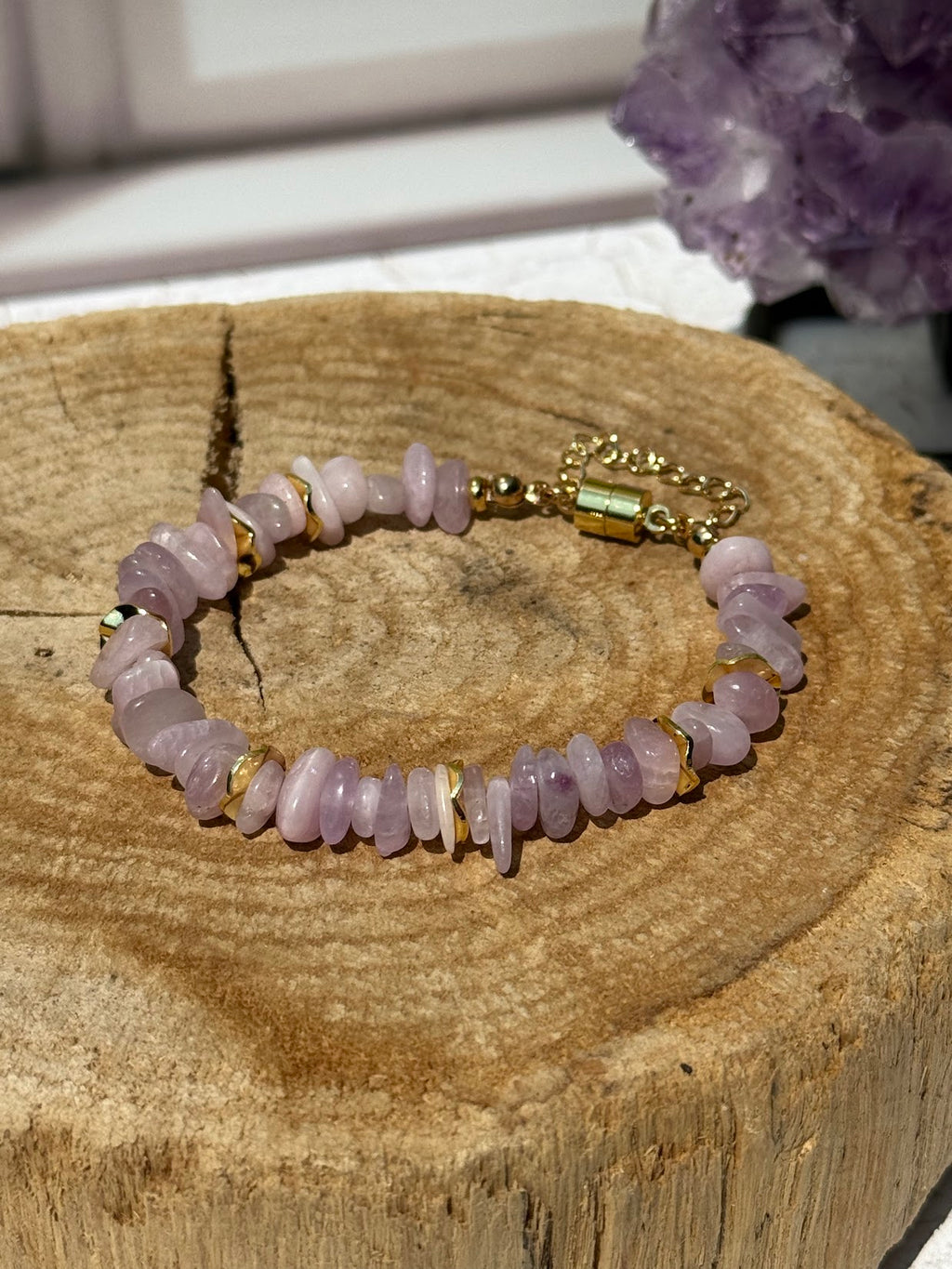 Soft Heart Bracelet – Kunzite & Gold