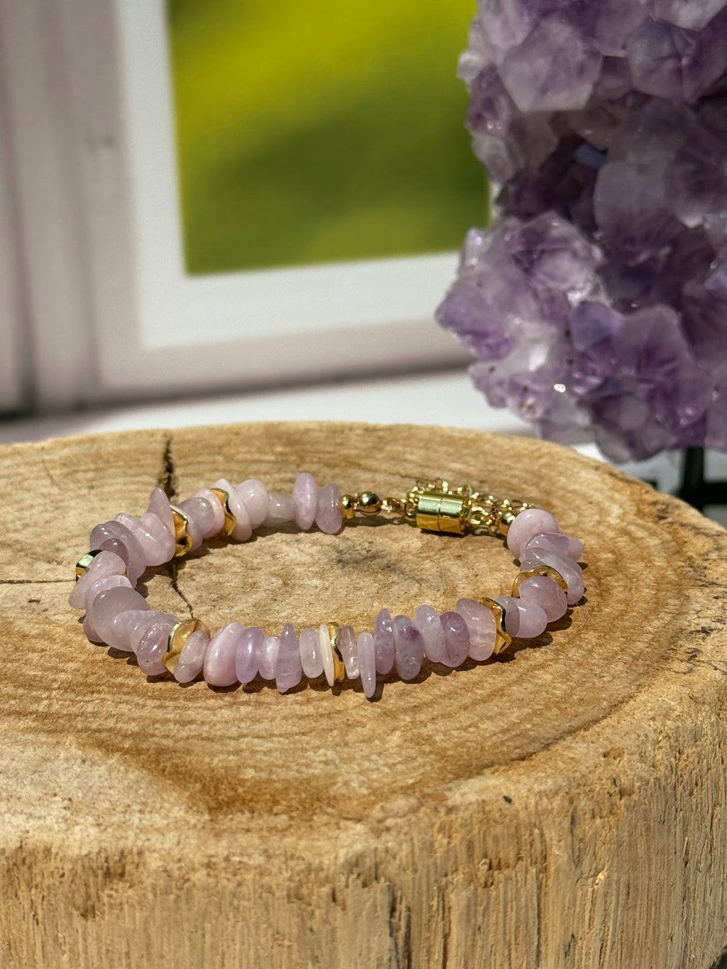 Soft Heart Bracelet – Kunzite & Gold