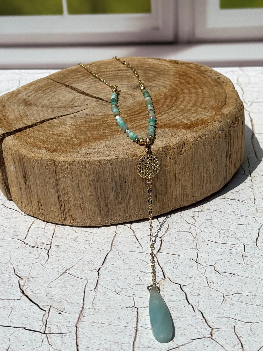 Where the River Begins – Amazonite Lariat Necklace