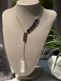 Love & Light – Lepidolite & Quartz Lariat Necklace