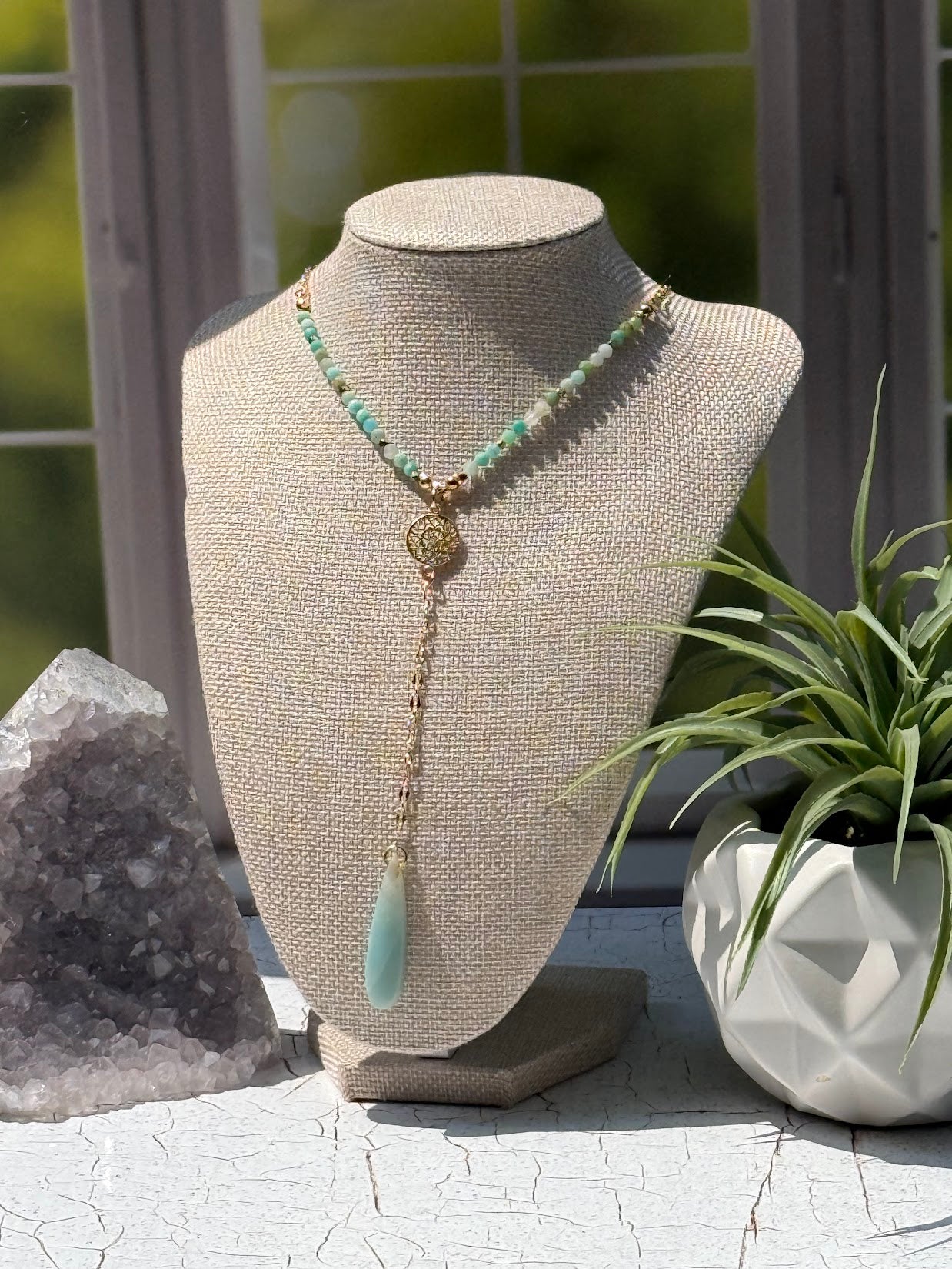 Where the River Begins – Amazonite Lariat Necklace