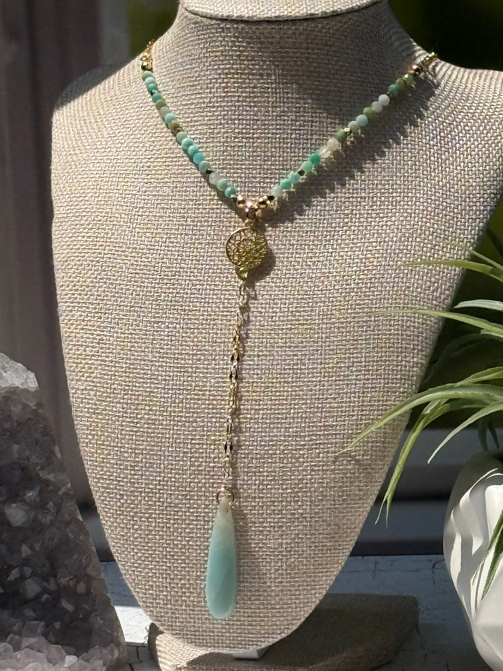 Where the River Begins – Amazonite Lariat Necklace