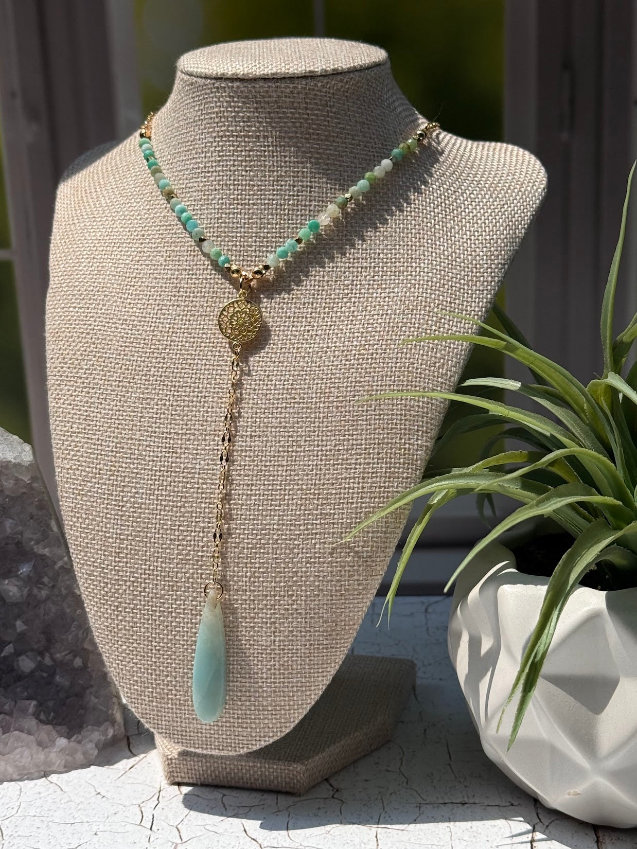 Where the River Begins – Amazonite Lariat Necklace