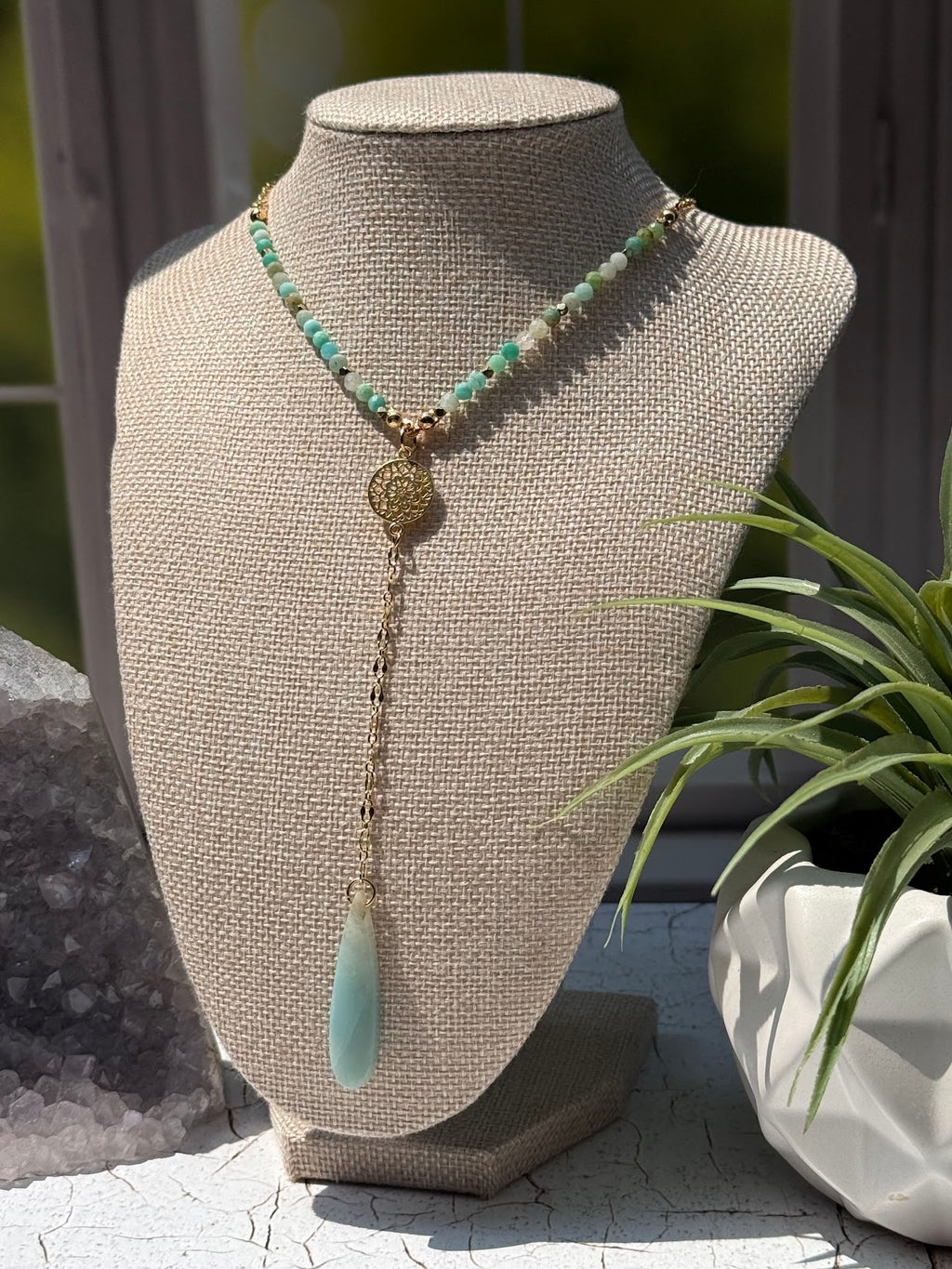 Where the River Begins – Amazonite Lariat Necklace