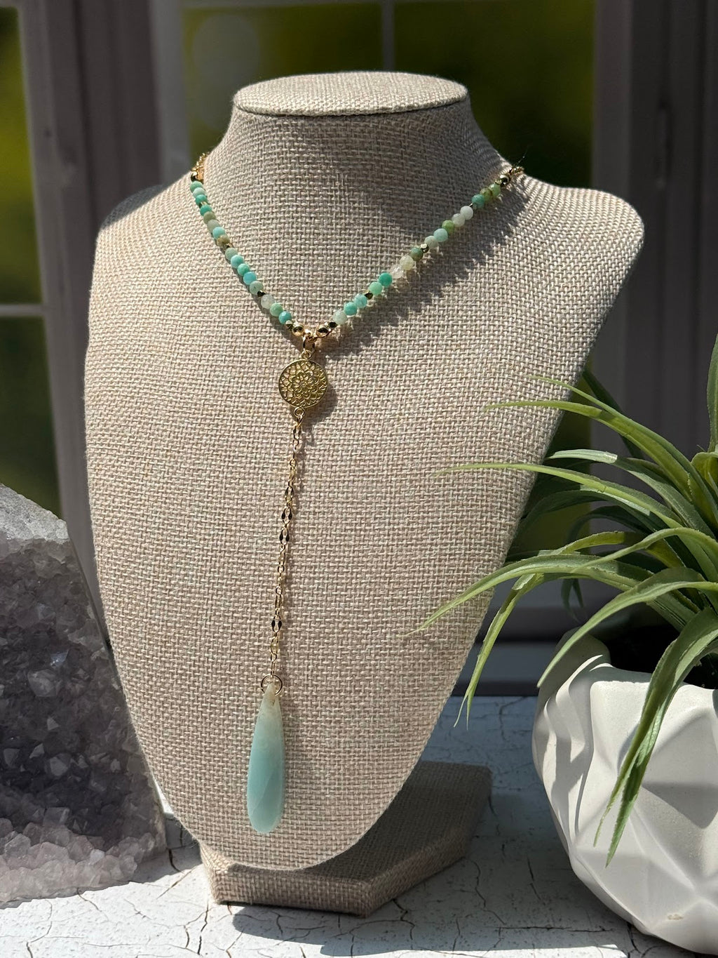Where the River Begins – Amazonite Lariat Necklace