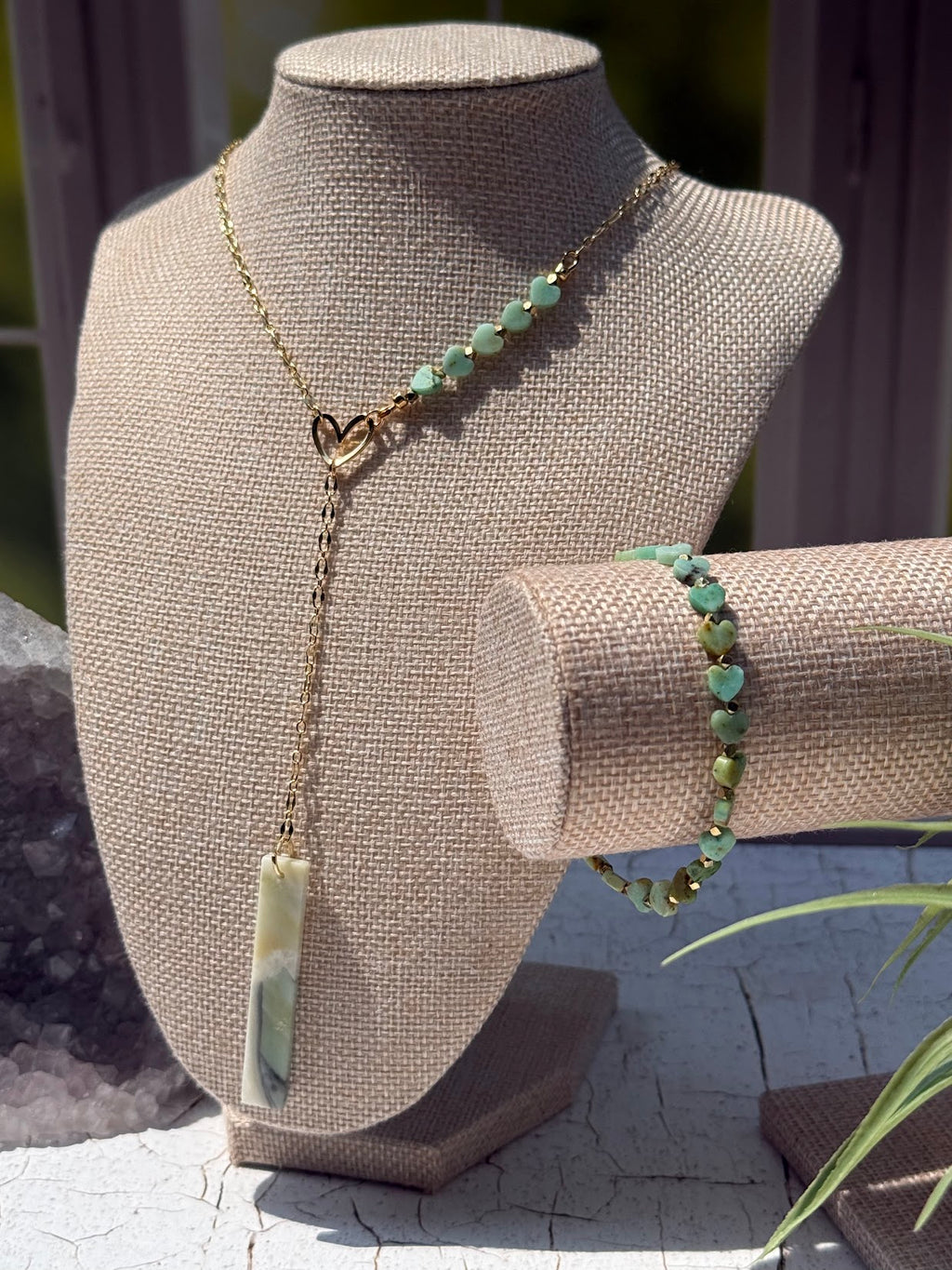 Open Heart Bracelet – Mongolian Opal & Gold
