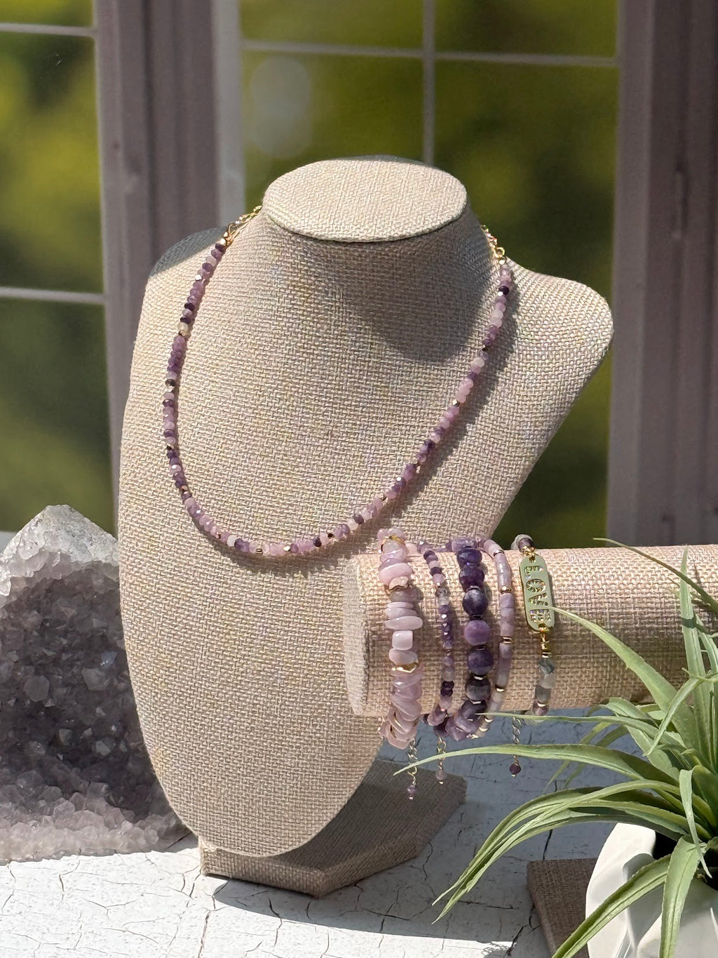 Quiet Mind Bracelet – Lepidolite & Gold
