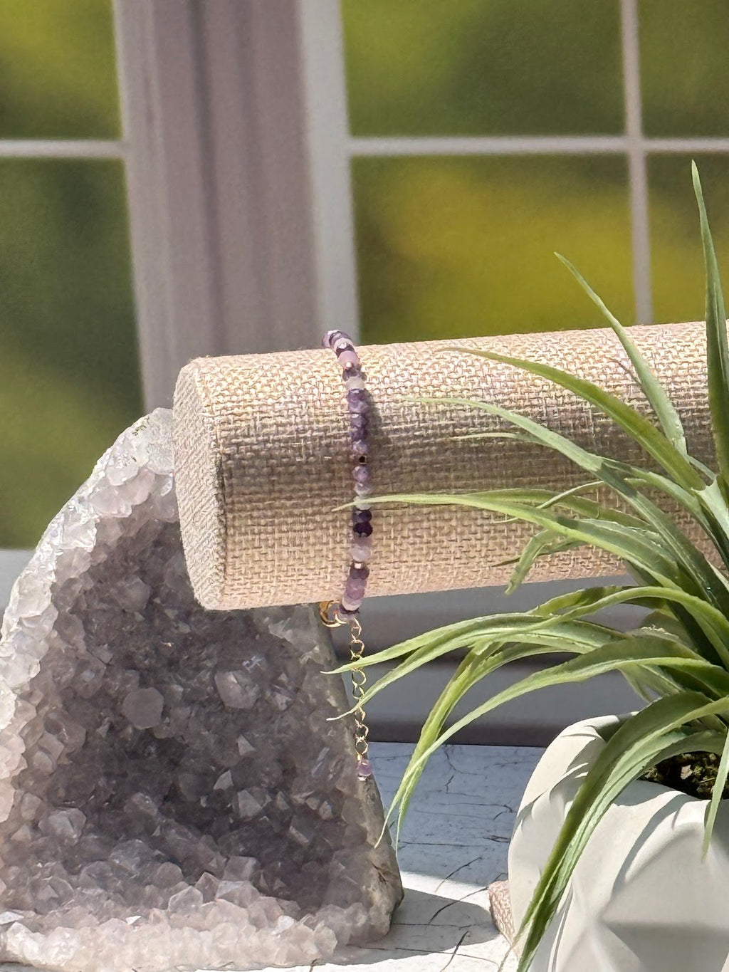 Whisper Bracelet – Faceted Lepidolite & Gold