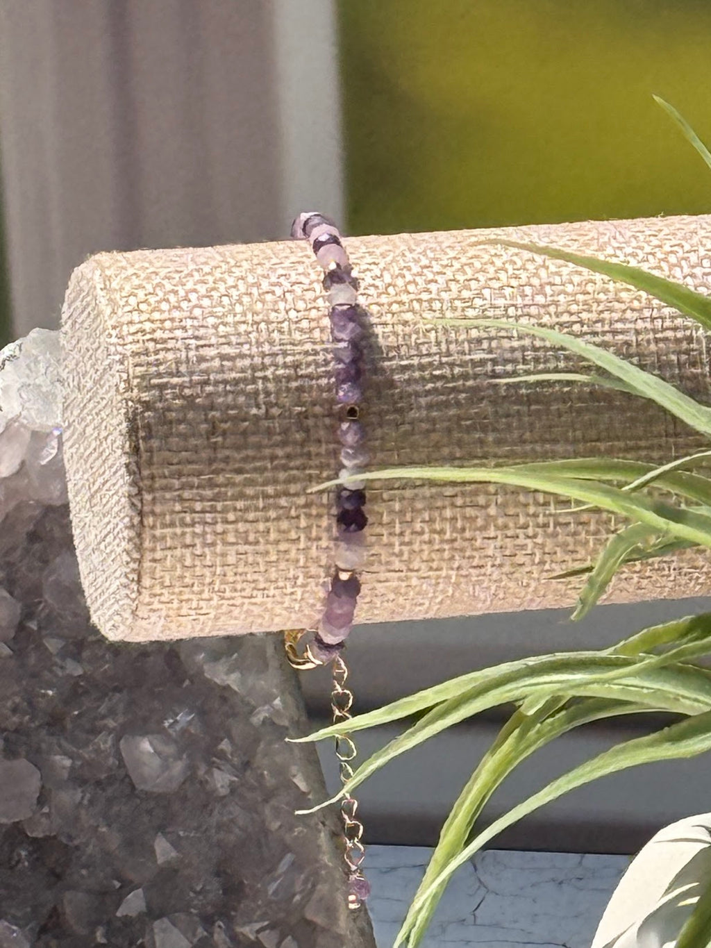 Whisper Bracelet – Faceted Lepidolite & Gold