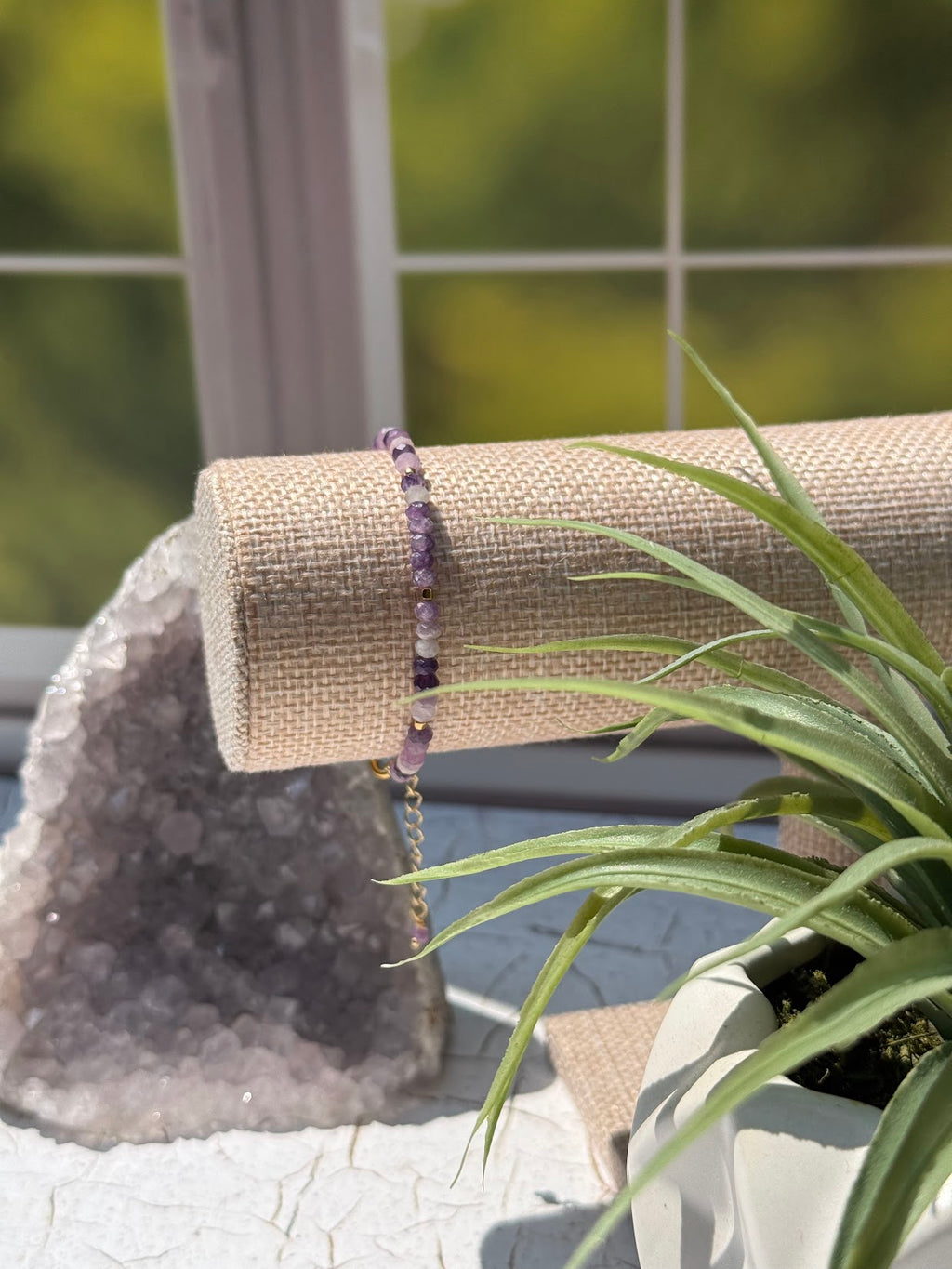 Whisper Bracelet – Faceted Lepidolite & Gold