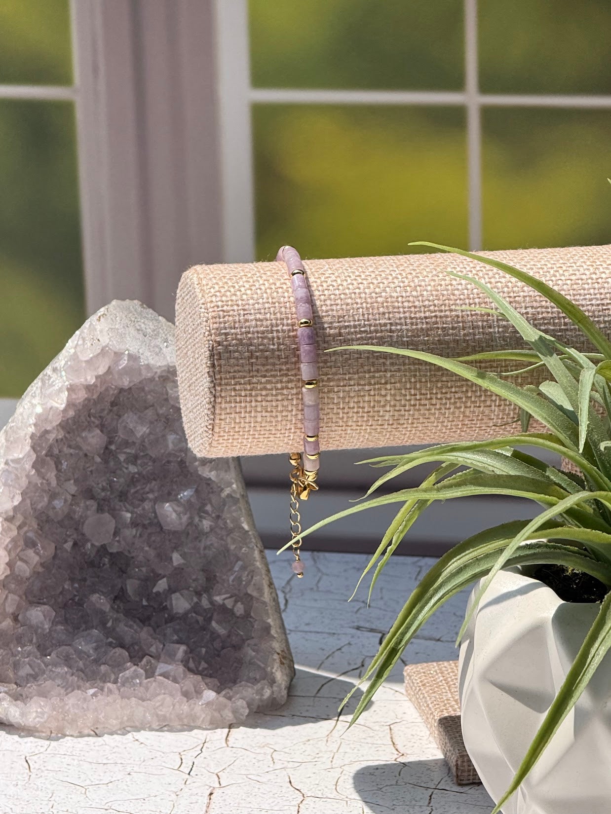 Quiet Mind Bracelet – Lepidolite & Gold
