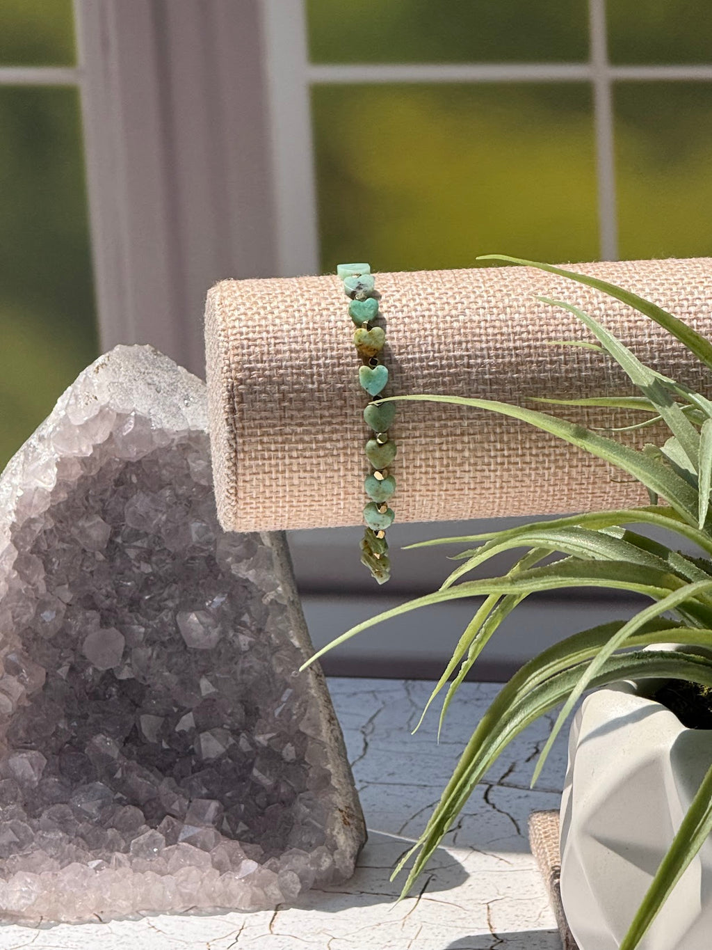 Open Heart Bracelet – Mongolian Opal & Gold