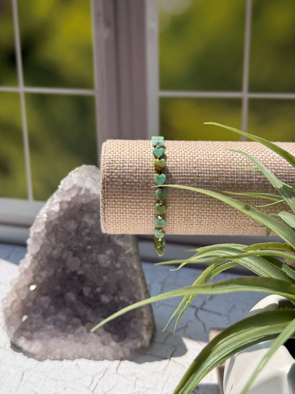 Open Heart Bracelet – Mongolian Opal & Gold