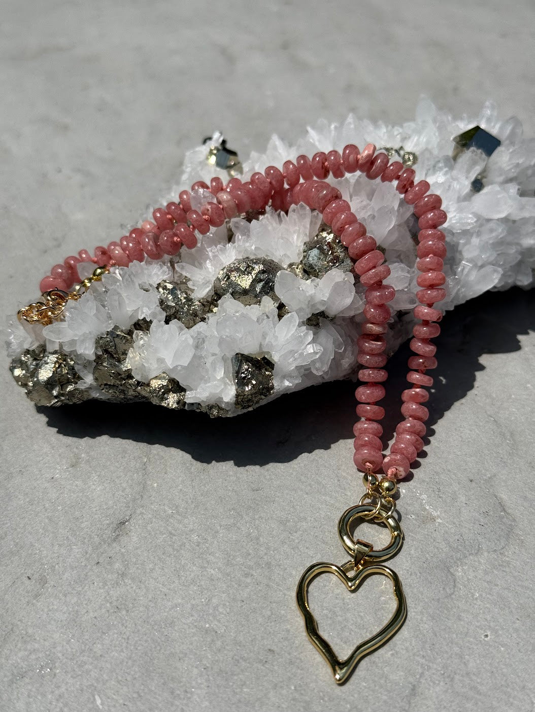 Rhodochrosite Heart Necklace
