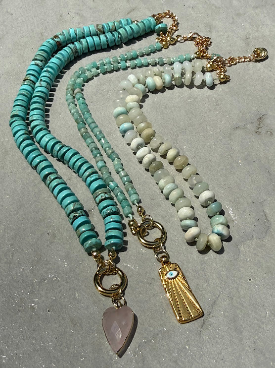 Amazonite Evil Eye Protection Necklace