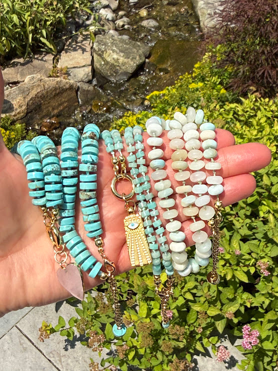 Amazonite Evil Eye Protection Necklace