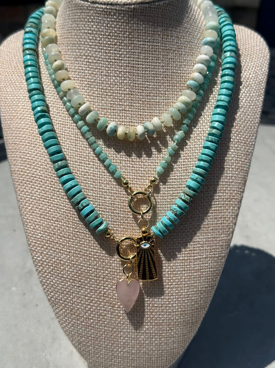 Amazonite Evil Eye Protection Necklace