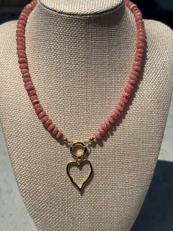 Rhodochrosite Heart Necklace
