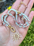 Blue Terra Jasper Sunburst Necklace