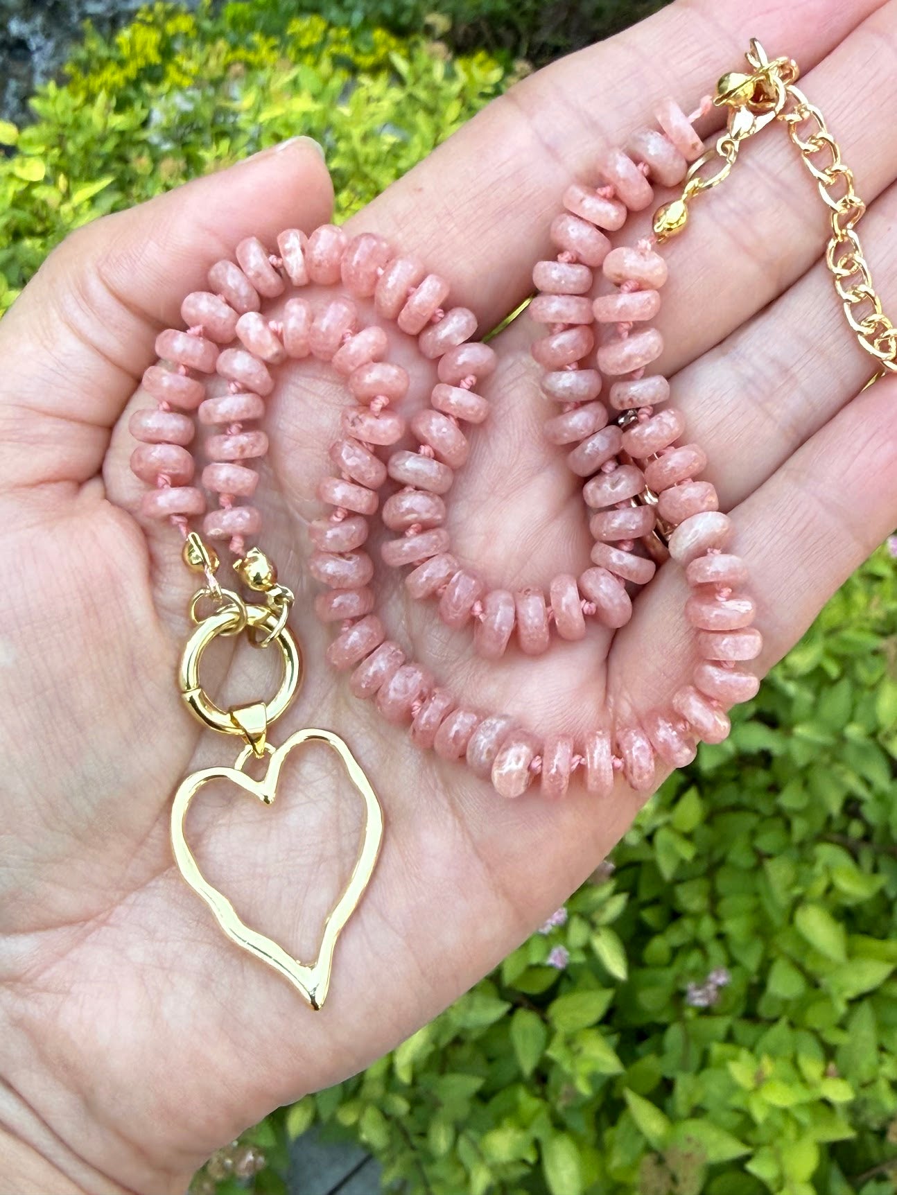 Rhodochrosite Heart Necklace
