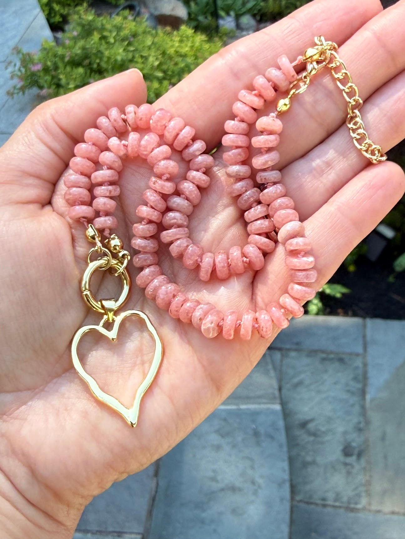 Rhodochrosite Heart Necklace