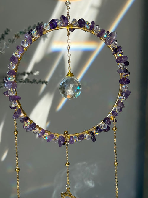 Amethyst Crystal Round Suncatcher