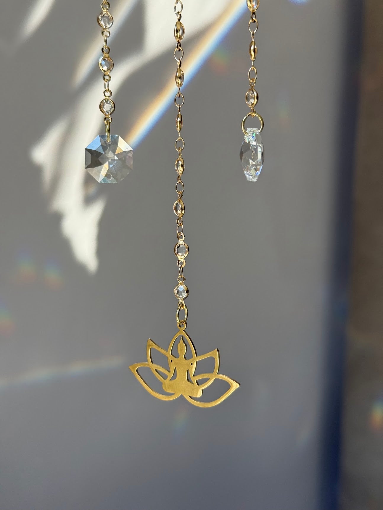 Alabaster Crystal Moon Suncatcher