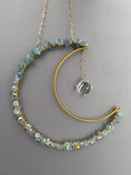 Aquamarine Crystal Moon Suncatcher