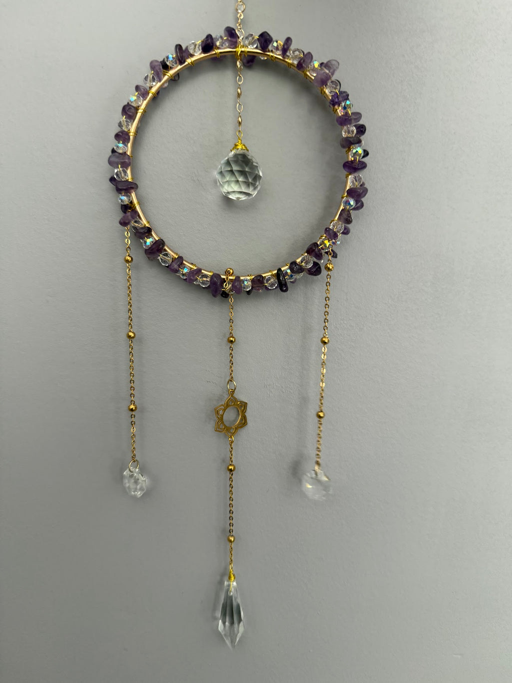 Amethyst Crystal Round Suncatcher
