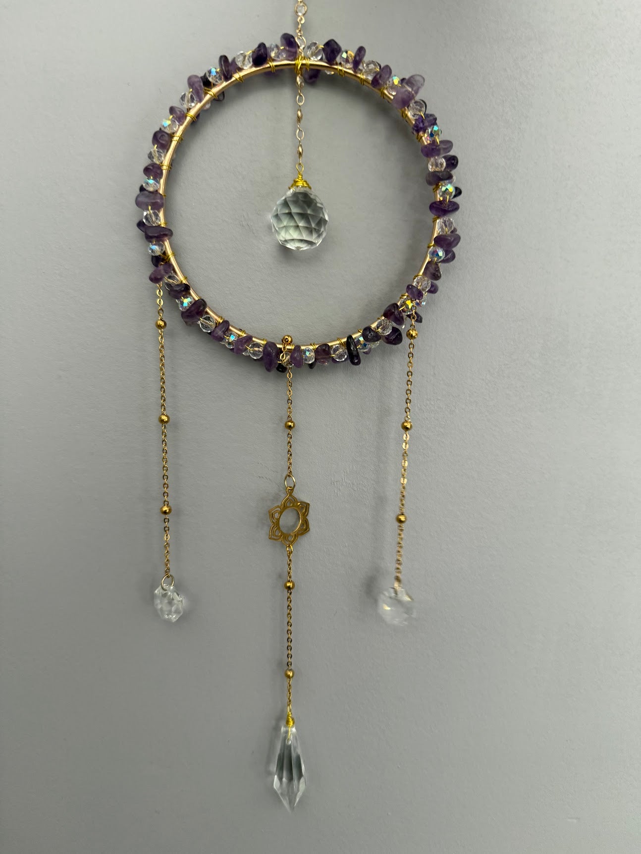 Amethyst Crystal Round Suncatcher