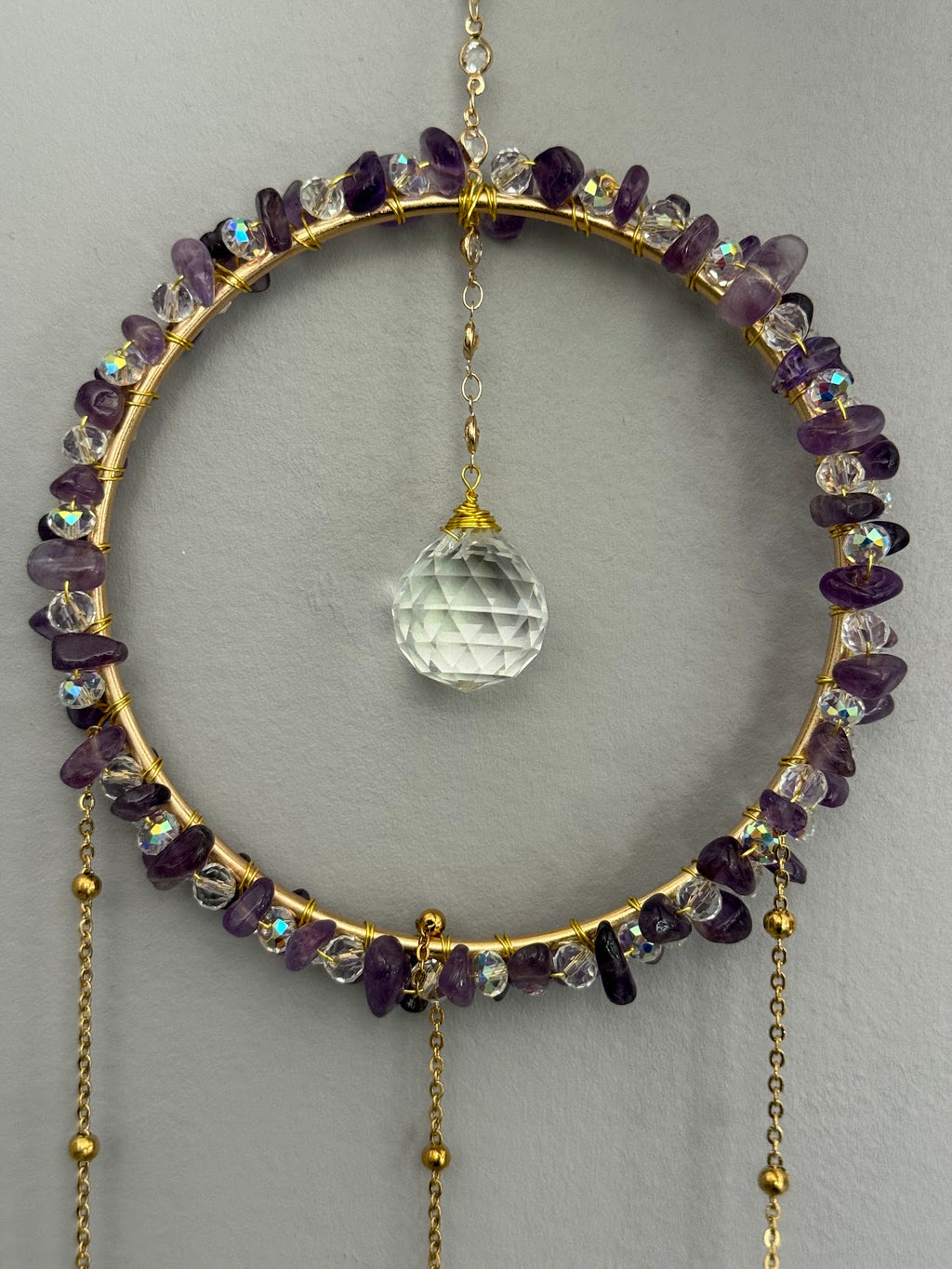 Amethyst Crystal Round Suncatcher