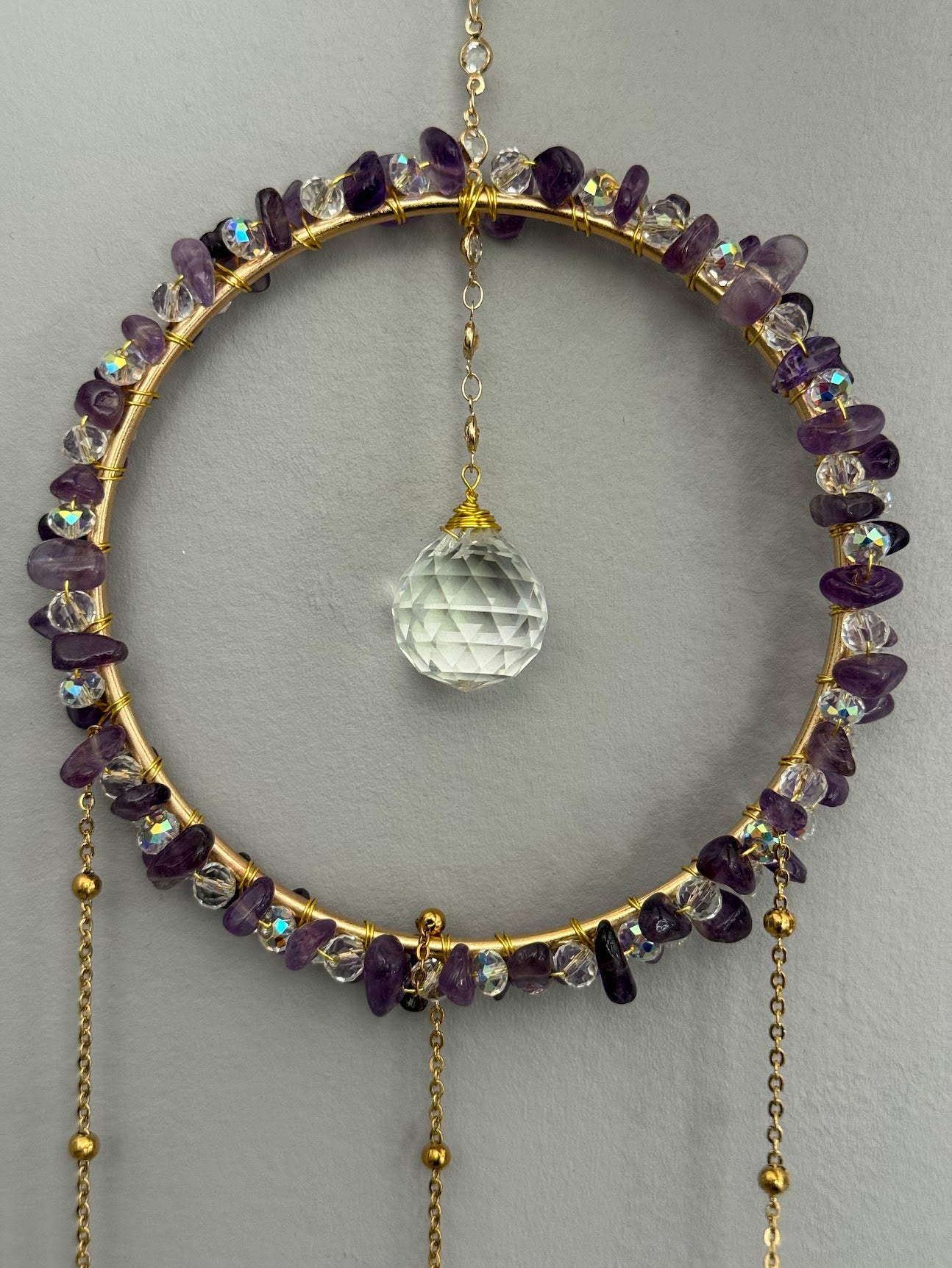 Amethyst Crystal Round Suncatcher