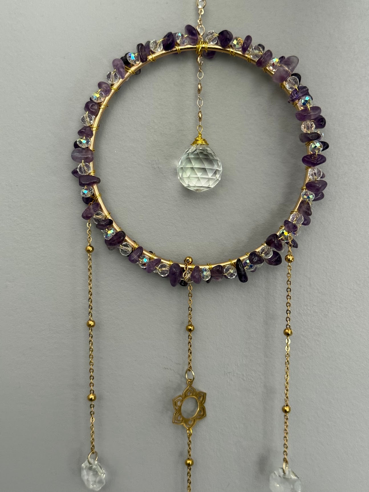 Amethyst Crystal Round Suncatcher