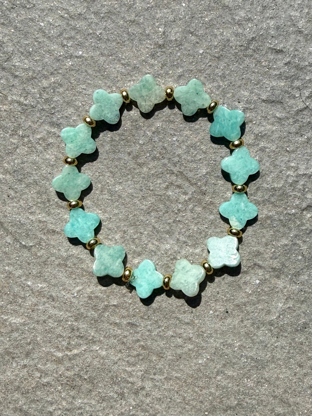 Amazonite Flower Stretch Bracelet