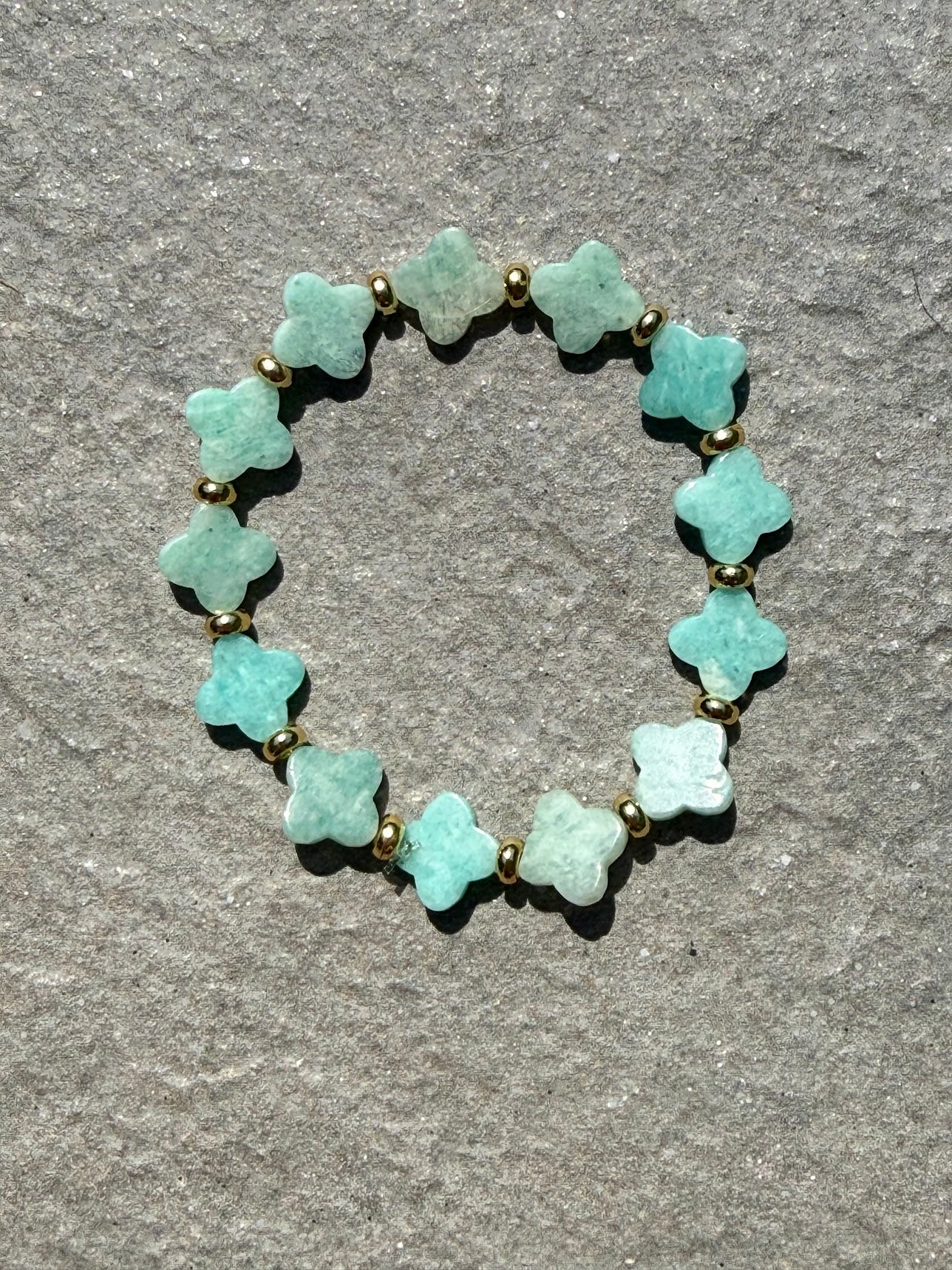 Amazonite Flower Stretch Bracelet