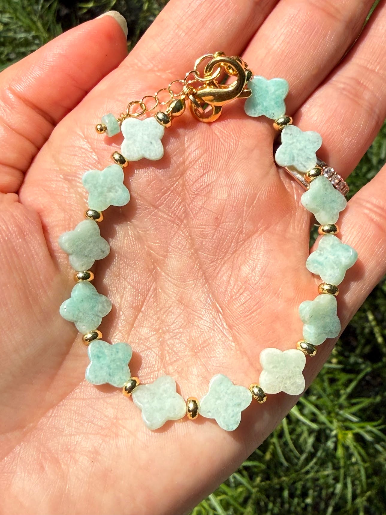 Amazonite Flower Bracelet