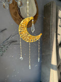 Citrine & Crystal Moon Suncatcher