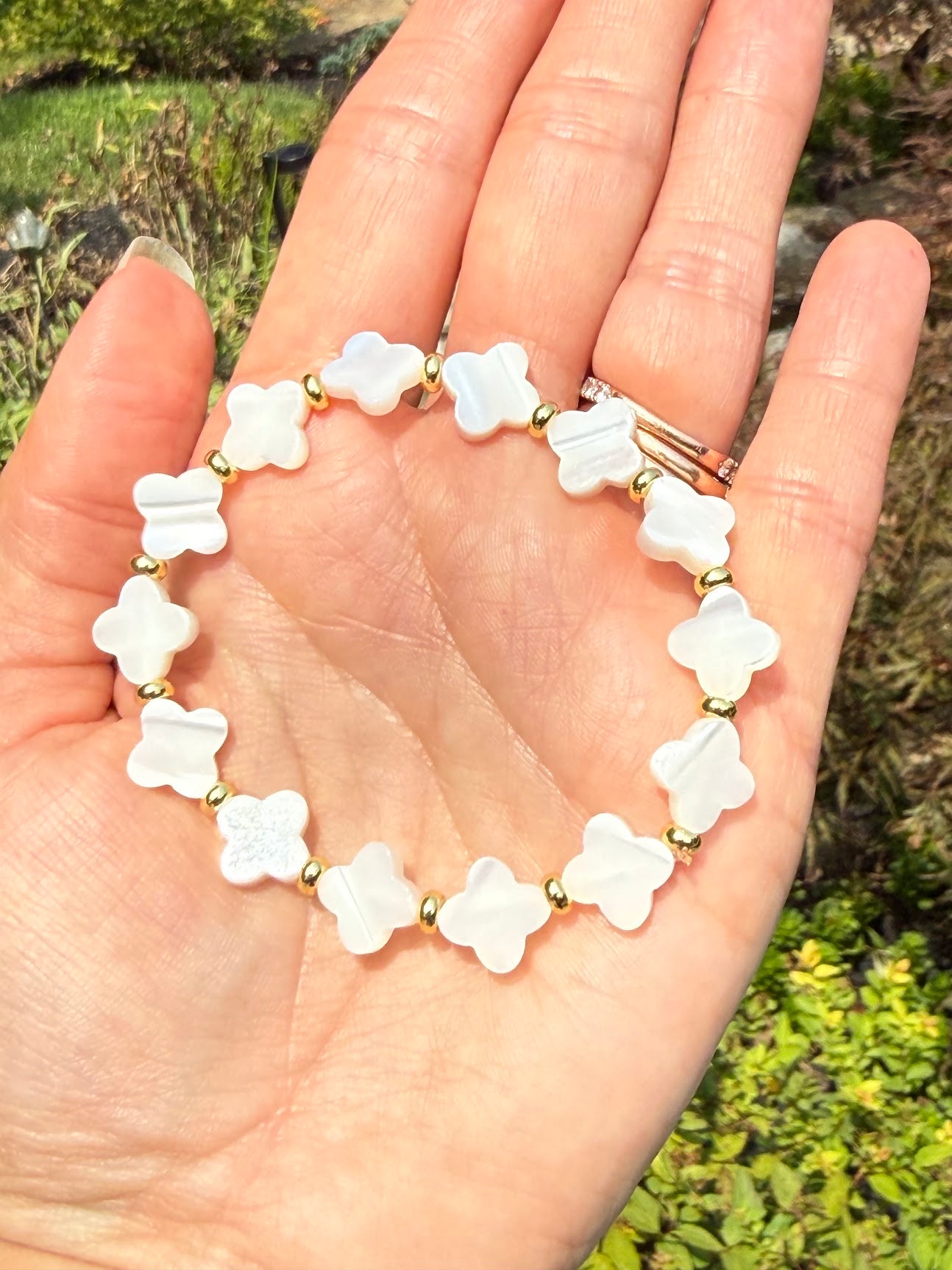 Softness is not Weakness – Mother of Pearl Stretch Bracelet